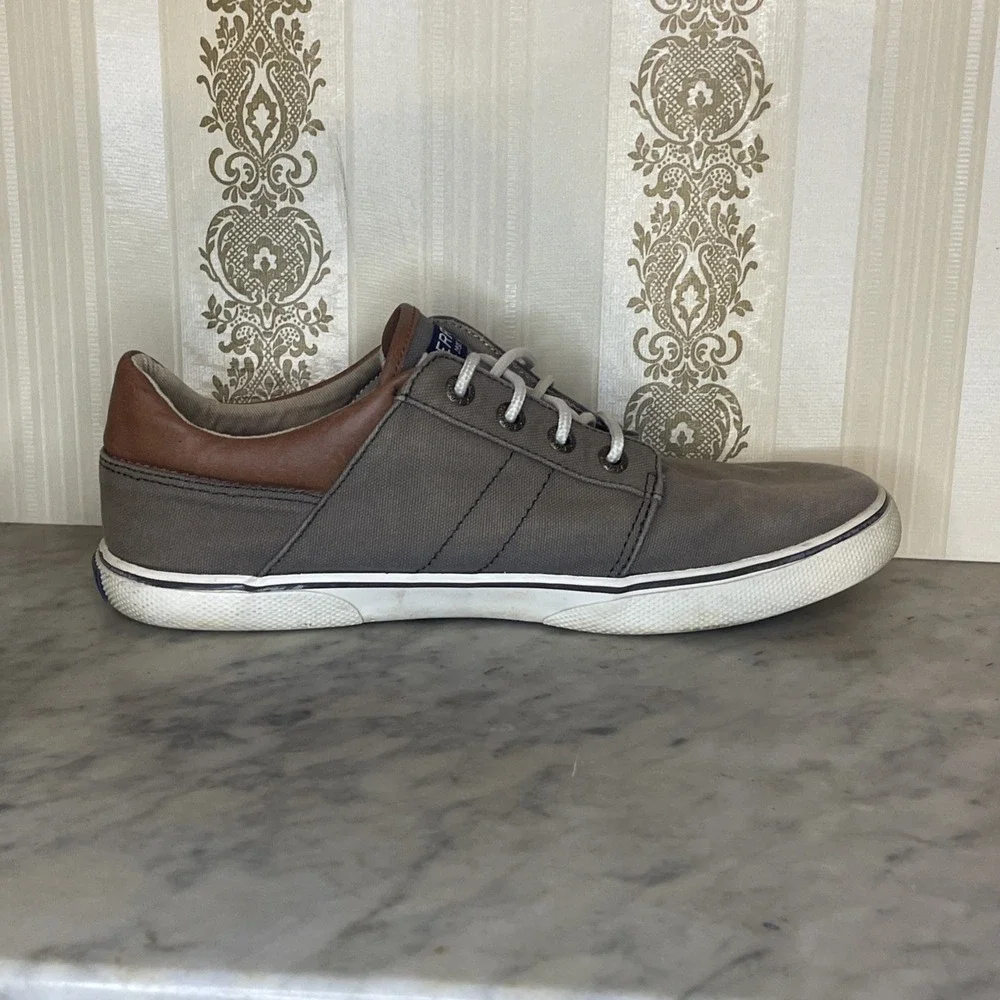 Sperry Taupe Canvas Shoe Women's‎ Size 6 Brown Leather Trim | Simple Clean Core